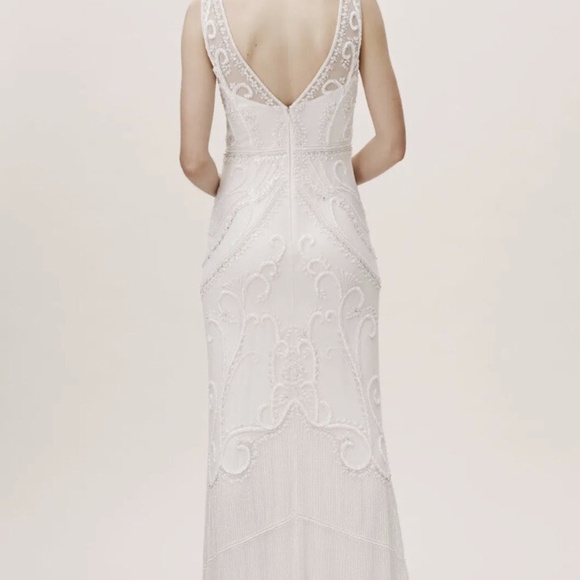 bhldn beaded bridesmaid dress Duntery Off Shoulder Spaghetti Straps Chiffon Bridesmaid Dress, Clover main image 0